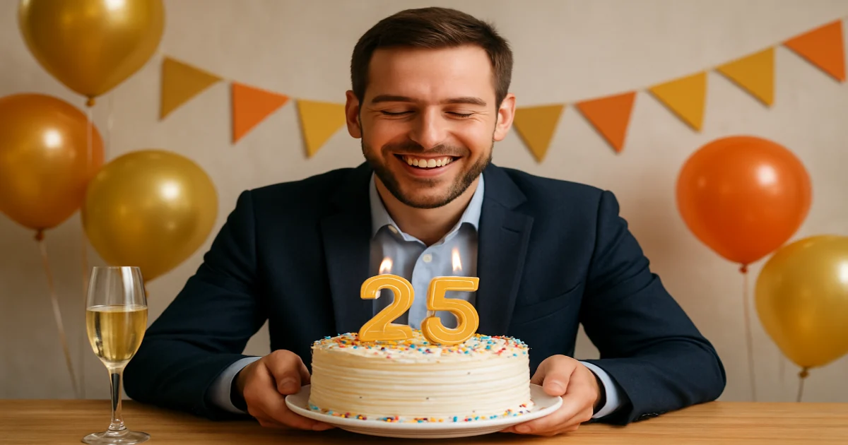 Поздравления с 25-летием мужчине — Лучшие 58 поздравлений для молодого юбиляра